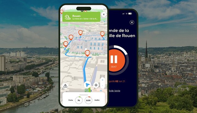 Rouen Audio guided walking tour 1h45 and 27 audio comments