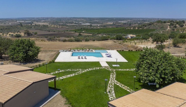 Rural complex with pool