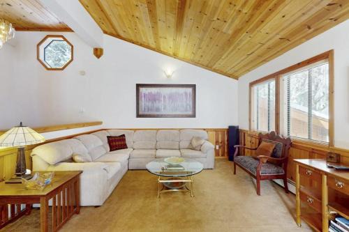Rustic home with wood stove deck open floor plan & nearby activities
