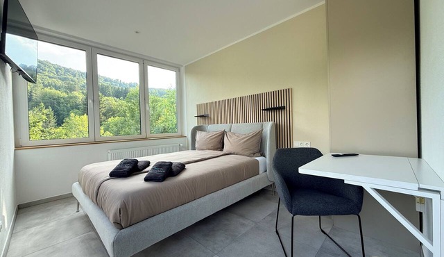 S1 - Sauerblick - Queen-size bed with bathroom in Bollendorf, right on the river