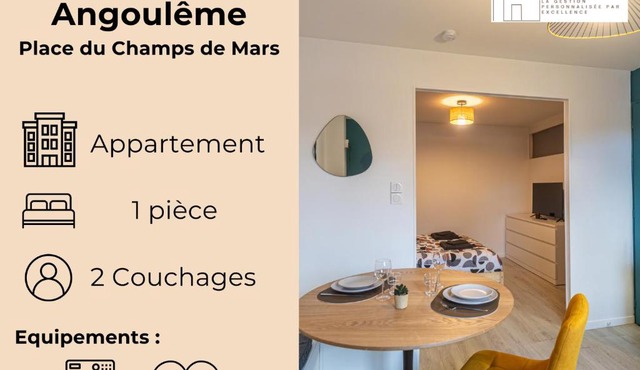 S1 SWEET HOMES Angoulême I Secteur Champs de Mars I Studio 2 couchages - Animaux acceptés