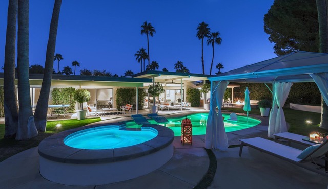 Saltwater Pool with Tanning Shelf, Spa, Two Fire Pits, Outdoor Shower, Cabana