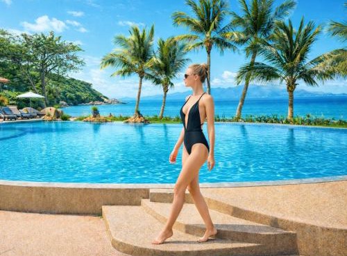 SAMUI BOHO VILLA 4BR with Big Pool Sea View Balcony Renovated 2026 Walking to Beach 110m