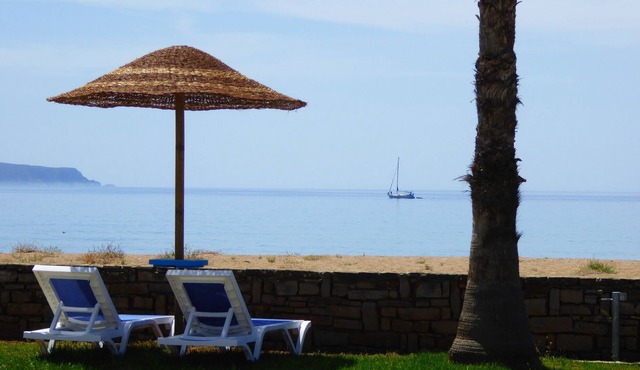 Sand, the ocean, small islands and the horizon . . .