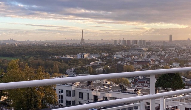 Sapcious flat with a terrace on top floor and an exceptionnal view over Paris