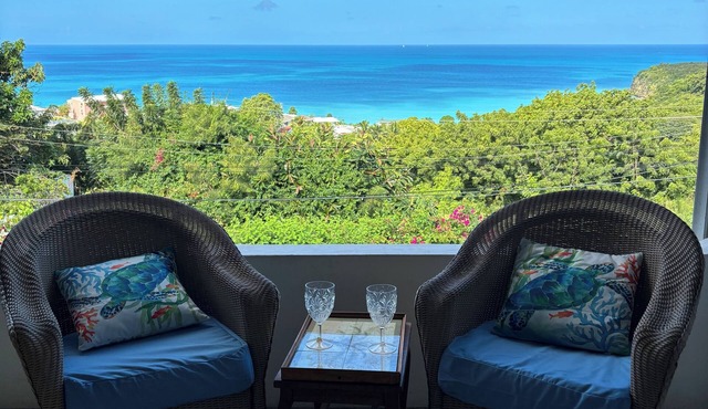 Sapphire Shores -Serene Ocean-View 1 BDR Retreat walkable to Dickenson Bay