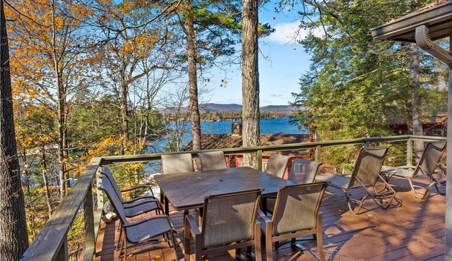 Scenic lakefront retreat with water access, private dock, grill, W/D & fireplace