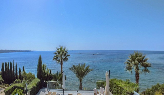 Sea Front1st Line Modern Villa in the Heart of Coral Bay Paphos FREE HEATED POOL