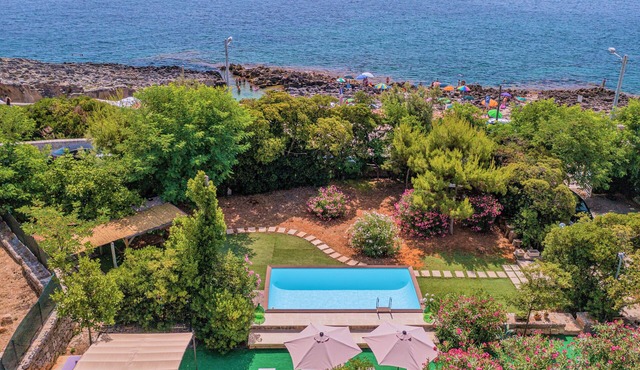 Seafront historical villa with fabulous garden and private pool