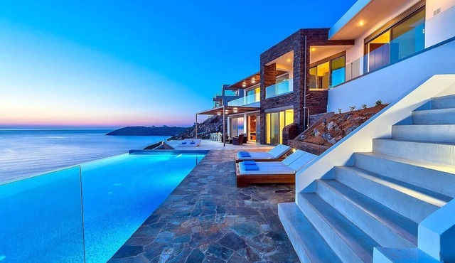 Seafront Villa VIP with a heated pool