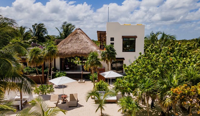 Secluded beachfront villa in Sian Ka'an, Tulum