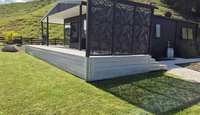 Secluded hilltop retreat with luxury and comfort.