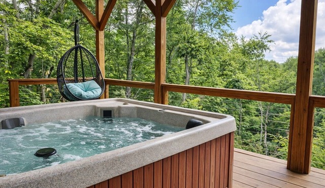 Secluded Log Cabin w/Mountain Views, Hot Tub, Cold Plunge, Fire Pit