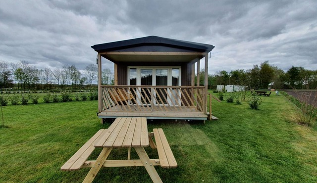 Serene chalet in Schoonloo with patio