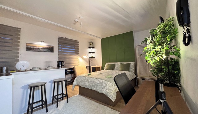 Serene Green Theme Studio Home in the Heart of Finsbury Park