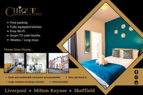 Sheffield Contractors and MONTHLY Stays 3BR 3 Bath house Managed by Chique Properties Ltd