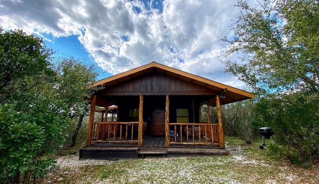 Side by Side Cabins on a Texas Ranch, Perfect for a Family Glamping Getaway from San Antonio