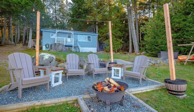 Side by Side Cabins on Lake with Private Beach near Acadia National Park