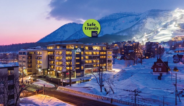 Situated within the Shiki building and looking toward the Grand Hirafu slopes.