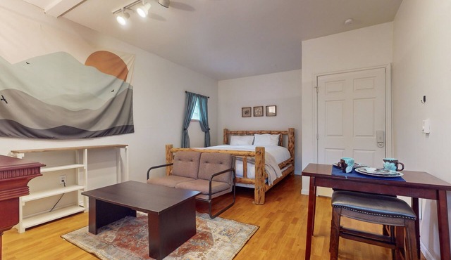 Ski side studio unit with fireplace, desk/chair and Wifi