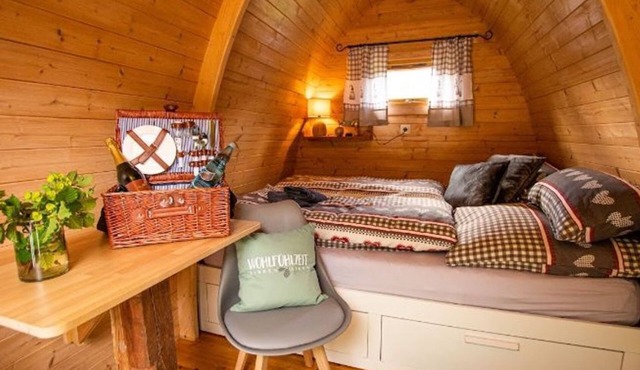 Sleeping in a pod house, Germany
