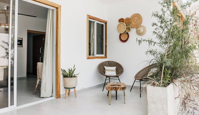 Solar-powered 1BR with private terrace & A/C — 10 min from Las Terrenas beaches