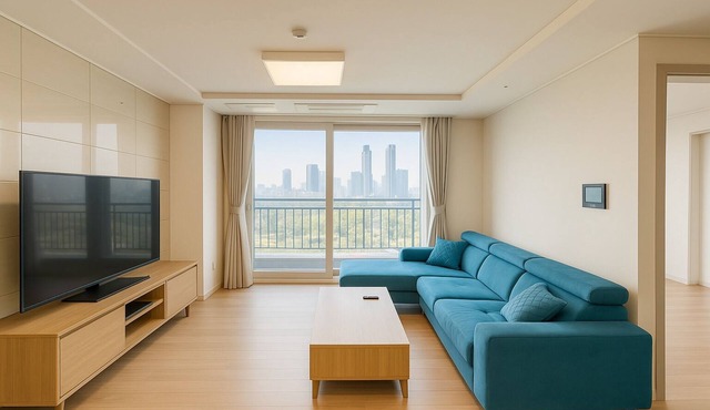 Songdo Home13 | 2BR 60m2 | 2min to Hyundai outlet Triple st. | Free parking