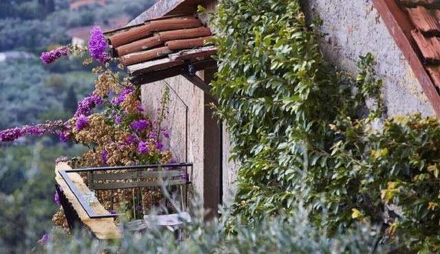 Spacious 2-bedroom apt. with valley view in medieval hamlet