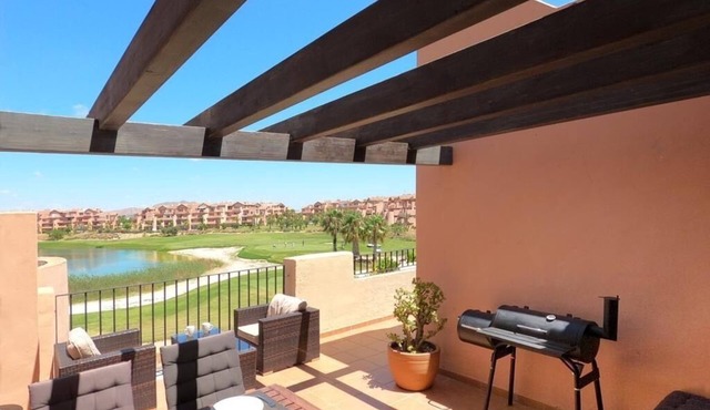 Spacious 3-bed, 2-bath apartment with balcony, frontline golf and lake views