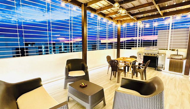 Spacious 3-bedroom apartment with private terrace, pool, AC, WiFi and more