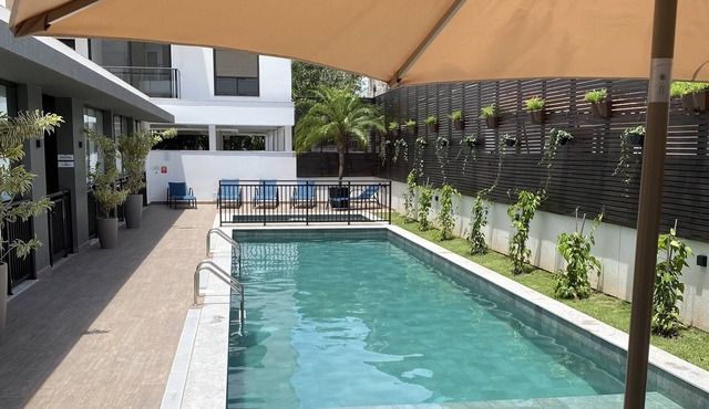 Spacious and beautiful Studio with swimming pool, terrace and barbecue! 500 meters from the beach!