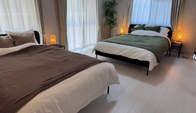 Spacious and comfortable with 3 double beds.