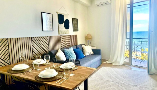 spacious and cozy apartment with a sea view