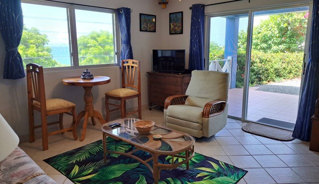 Spacious apartment near Christiansted & beaches with ocean views of Buck Island.