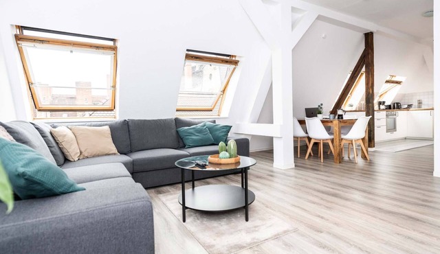 Spacious apartment | roof terrace | old town | parking available
