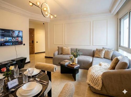 Spacious apartment with private terrace and secure parking in the heart of Casablanca