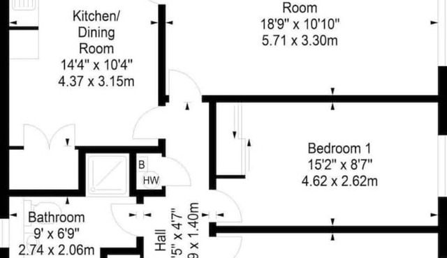 Spacious, bright and quiet 2-bedroom flat in historic Leith