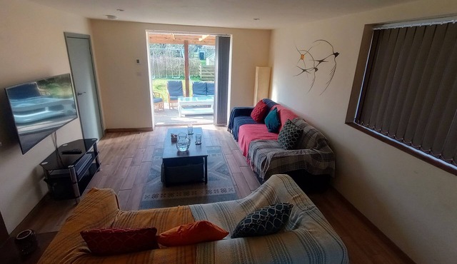 Spacious bungalow with large secure garden in middle of a medieval village