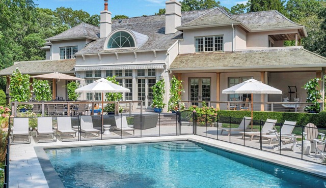 Spacious & chic Southampton estate with heated pool, fire pit &.