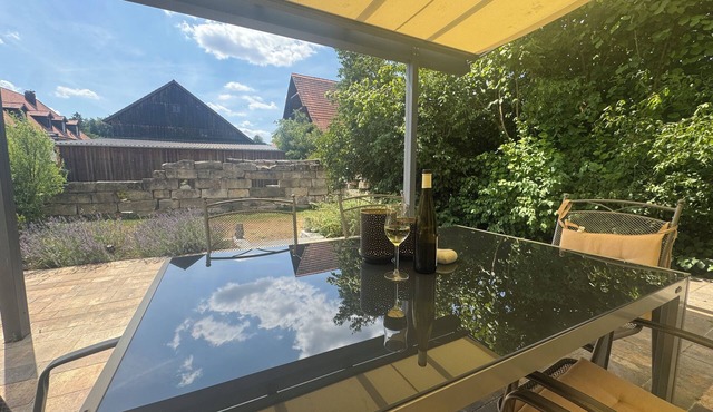 Spacious eat-in kitchen with direct garden access