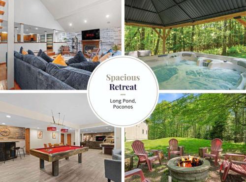Spacious Game Room Seclusion Hot Tub and more