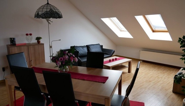 Spacious holiday home (100sqm) in the attic with a view of the vineyards