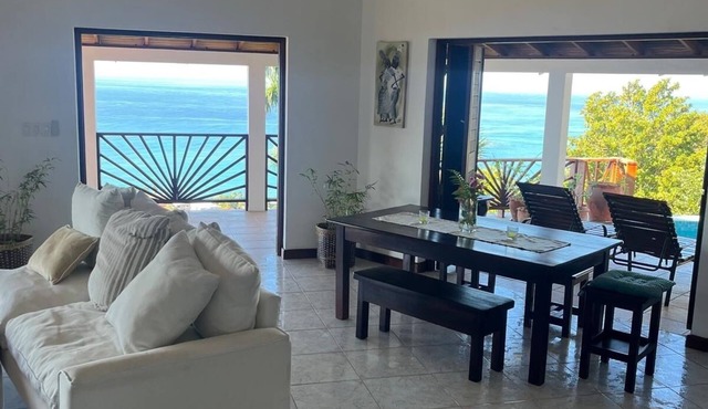 Spacious luxury villa in Whitehouse, Jamaica, with expansive ocean views.
