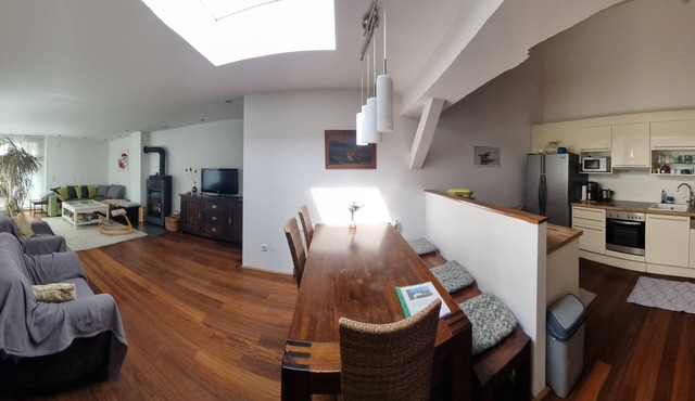 Spacious, modern top-floor apartment on the outskirts of the city