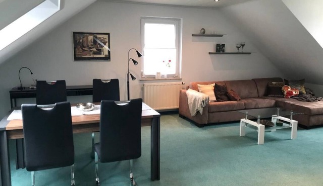 Spacious, modern vacation apartment (53 sqm) in a quiet location with panoramic views over the Tauber Valley