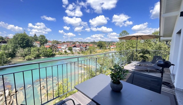 Spacious Riverside Apartment with Mountain Views in Rural Upper Bavaria