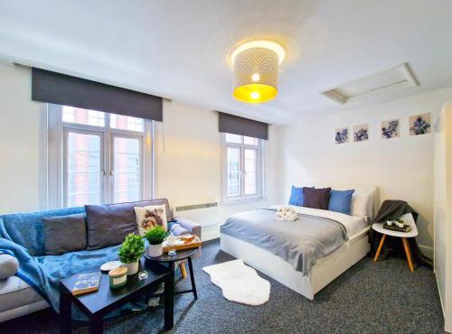 Spacious room with sofa
