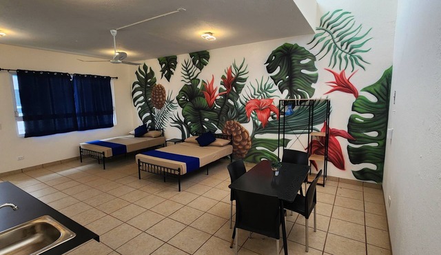 Spacious studio with 2 beds and WiFi, AC in fabulous Puerto Escondido