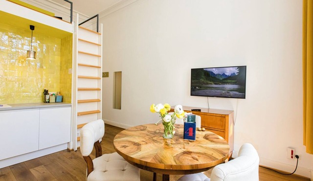 Spacious studio apartment with sleeping gallery