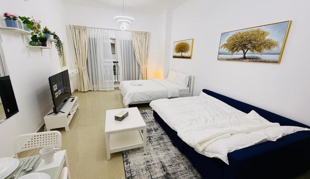 Spacious Studio with balcony Trafalgar Central tower International city Dubai